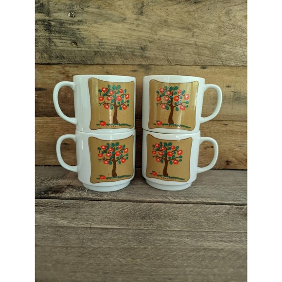 Vintage Set of Four Apple Tree Mugs - Picture 5 of 5